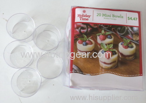 20Pcs PS clear cupcake mini bowls