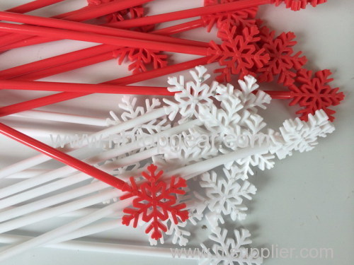 24Pcs plastic snowflake shape stir sticks