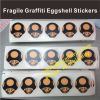 Custom out door use ultra destructible vinyl sticker graffiti Adhesive eggshell one time use sticker