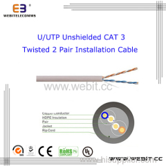U/UTP unshielded Cat 3 Twisted 2 Pair Installation cable