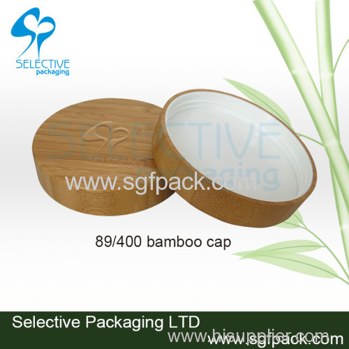 wooden lid bamboo cap 89/400 cap cream jar cap outer bamboo cap and PP inner cap