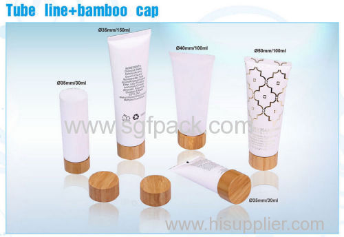 Plastic tube cap bamboo cap for plastic tube cosmetic container bamboo package cosmetic tube