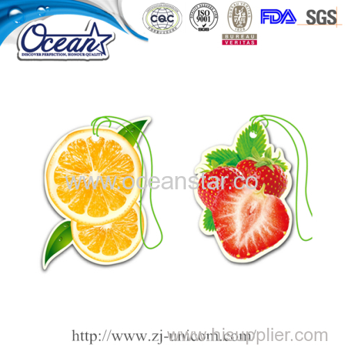 Long Lasting Car Paper Air Fresherner Promotional Label Fruit design
