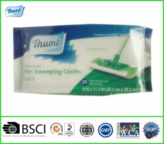 Thermal bond nonwoven floor cleaning cloths