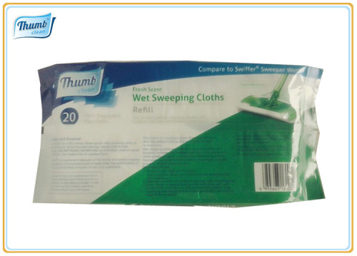 Thermal bond nonwoven floor cleaning cloths