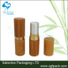 Bamboo lipstick container cosmetic package outer bamboo inner aluminum silver lipstick tube