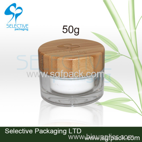 bamboo cap for 15g and 30g 50g acrylic jar cream jar personal care package bamboo container acrylic jar