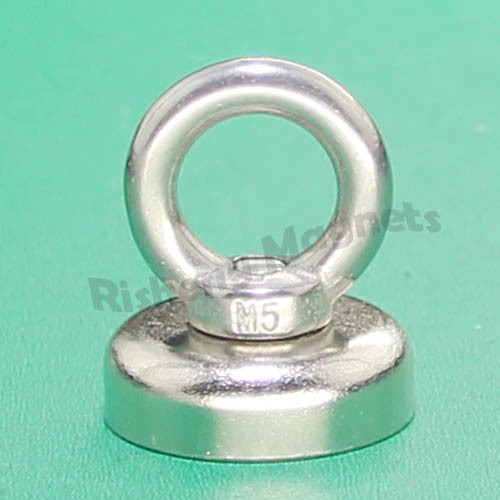 D25mm pot magnet with a M5 countersunk neodymium magnets for iron Recovery retriever magnete with a ring