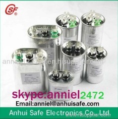 aluminum case AC motor capacitor polypropylene film Ac dual capacitor CBB65 capacitor