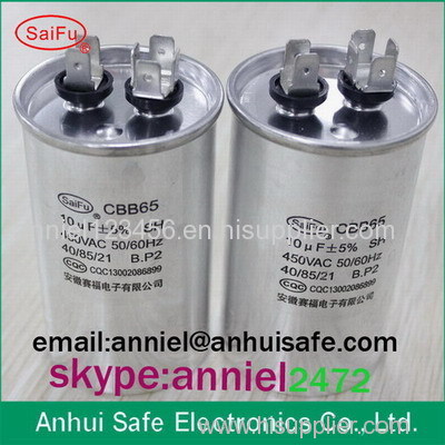CBB65 90UF 450VAC ac capacitor factory high quality metalized polypropylene film ac capacitor for sale