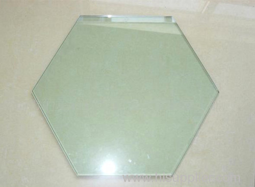 hexagon tempered glass for cabinet