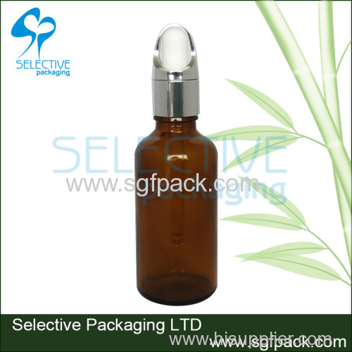 round glass bottle 5/10/15/20/30/50/100ml amber/brown color bamboo dropper bottle glass essential oil bottle