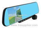 Dual Cameras Anti - Glare Blue Rear View Mirror DVR Car Insurance Black Box With 7 LED Light