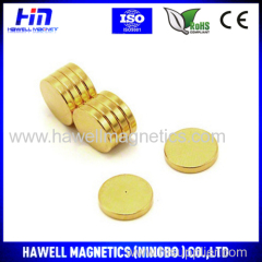 neodymium disc magnet gold coating