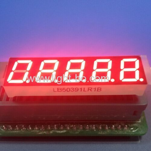 Super green 0.39inch 5 digit 7 segment led display common cathode for temperature control