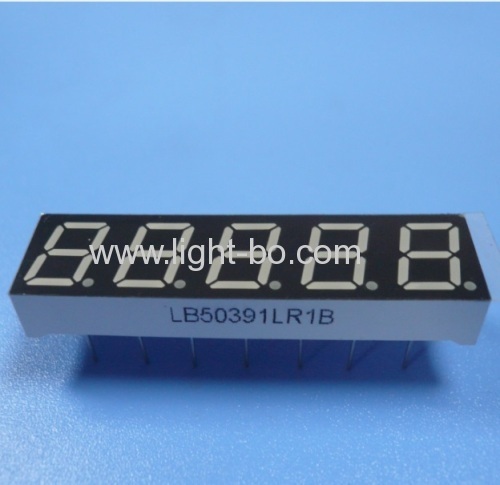 Custom Super Red 0.39  5-Digit 7 Segment LED Display for Instrument Panel .