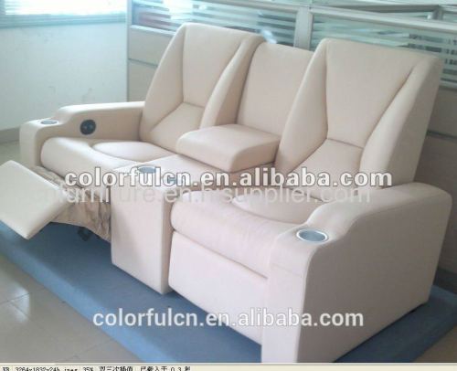 Cream leather lazy boy recliner chair /decoro leather sofa recliner With Writing Pad Function LS811B