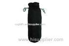 Black Leather Drawstring Pouch For Perfume Packing Washable / Recycle