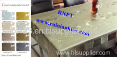 Brushed Metallic Table Cloth with polyester backing most class pvc table cloth in Middle East