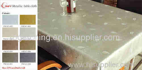 metallic pvc table cloth