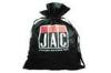 Recyclable Black Satin Drawstring Pouch For Gift Packing , Jewelry Pouches