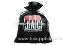 Recyclable Black Satin Drawstring Pouch For Gift Packing , Jewelry Pouches