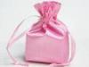 Pink Ecologic Satin Drawstring Pouch Bag Proof Moisture 10*12cm