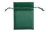 Green Recyclable Organza Drawstring Pouch For Gift Packing 9 X 12cm