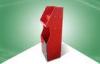 Red Free Standing Display Unit Cardboard Floor Display with Hooks for Christmas Gifts