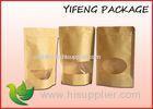 Food Flexible Packing Snacks Kraft Paper Bag / Pouch With Clear Window