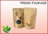 Brown Kraft Paper Bag With Zipper And Window For Food Packaging
