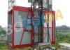 Red Construction Material Hoist Single Cage , Electric Ladder Lift