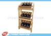 Natural MDF Wood Display Stands SGS / Free Standing Wine Display Shelves For Retail Shop