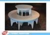 Fashionable Retail Store Round Gondola Display Table White For Hand Bags