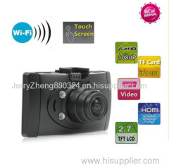 2015 Newest 2.7'' WIFI Touch Screen 1080P HD Car Camera Video Black Box DVR of 170 Degree+G-Sensor+Cycle Record+TF Slot