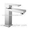 Square Deck Mount One Handle Basin Mixer Taps / Basin Faucet with 25mm Cartridge for Lavatory