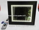 Black 8 Inch High Resolution Digital Picture Frame With Wooden Frame 350cd/m2