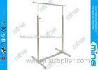 Adjustable Chrome Plated Metal Clothes Rack , One Hole Clothing Display Racks