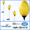 Cixi Landsign CE/ROHS egg shape garden glass light for garden decorations led crystal magic ball light with solar panel