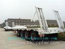 4 Axles Flatbed Manual Semi Trailer Trucks with Four Double Air Chamber