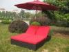 Comfortable Outdoor Rattan Daybed , Wicker Double Chaise Lounge