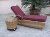 Waterproof Cane Sun Lounger , Resin Wicker Chaise Lounge Set