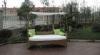 Brown Roofed Outdoor Swimming Pool Wicker Daybed With Long Pillow
