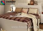 Natural Contemporary Wooden Beds Custom MDF Board Furniture With Bedside Table