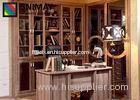 Customised Brown Large Vintage Bookcases / Wooden Bookshelves Furniture