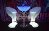 Wireless Rechargeable Bar , nightclub led furniture illuminated table and chair for Indoor