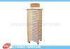 Four side Rotating MDF Slatwall Display Stands With Casters , Wooden Display Stands