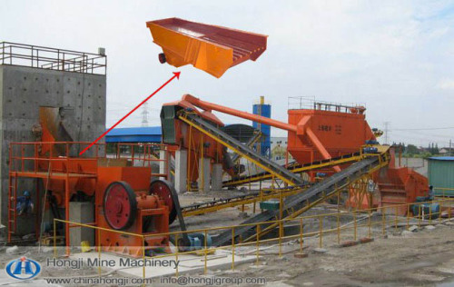 Vibrating feeder 300tpd stone crushing plant