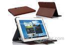 Brown Samsung Galaxy Tab 3 Samsung Tablet leather Case With Lychee Pattern Customized