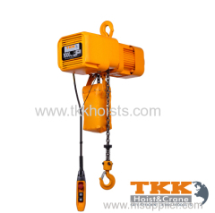 Single Speed Aluminum Body Three Phase 380V Electric Chain Hoist Hook Suspension Type